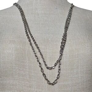 Sarah Coventry Silver Tone Double Strand Chain Necklace Fashion‎ Jewelry